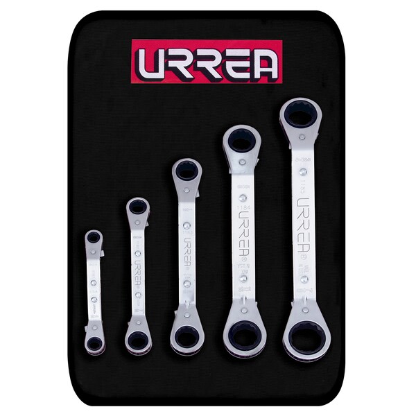 Urrea 12-Point Flat Ratcheting Box-End Wrenches (Set of 5 pieces) metric. 1190M - main